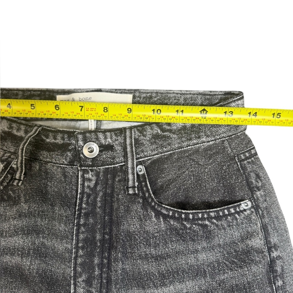 rag‎ & bone Liquid Alex High Rise Straight Leg Faux Jeans in Black Magic Size 25 - Picture 7 of 12
